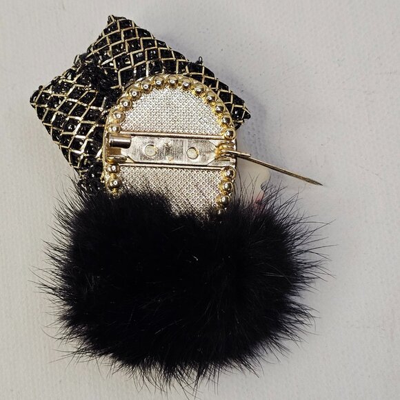 Porcelain Vintage Women Face Brooch Fancy Fashionista Unmarked Pin - Picture 5 of 10